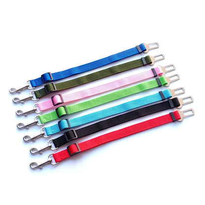 Adjustable Reflective Dog Car Seat Belt Harness – Elastic Shock-Absorbing Travel Safety Strap