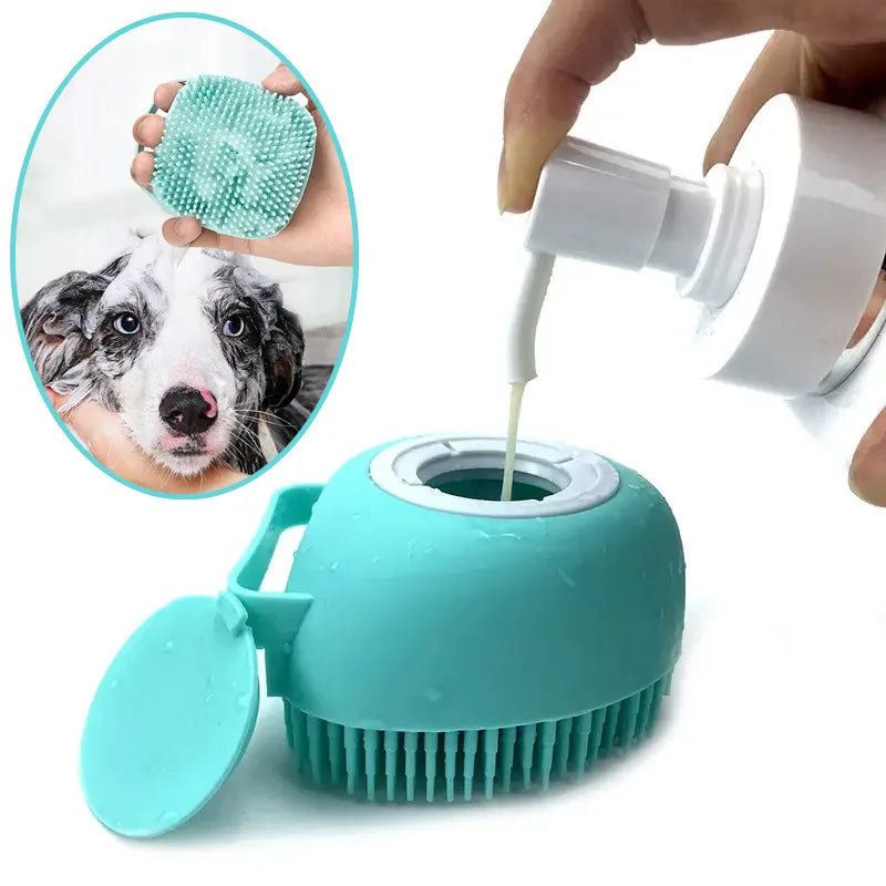 Silicone Pet Bath & Grooming Gloves – Soft Massage Brush for Dogs & Cats