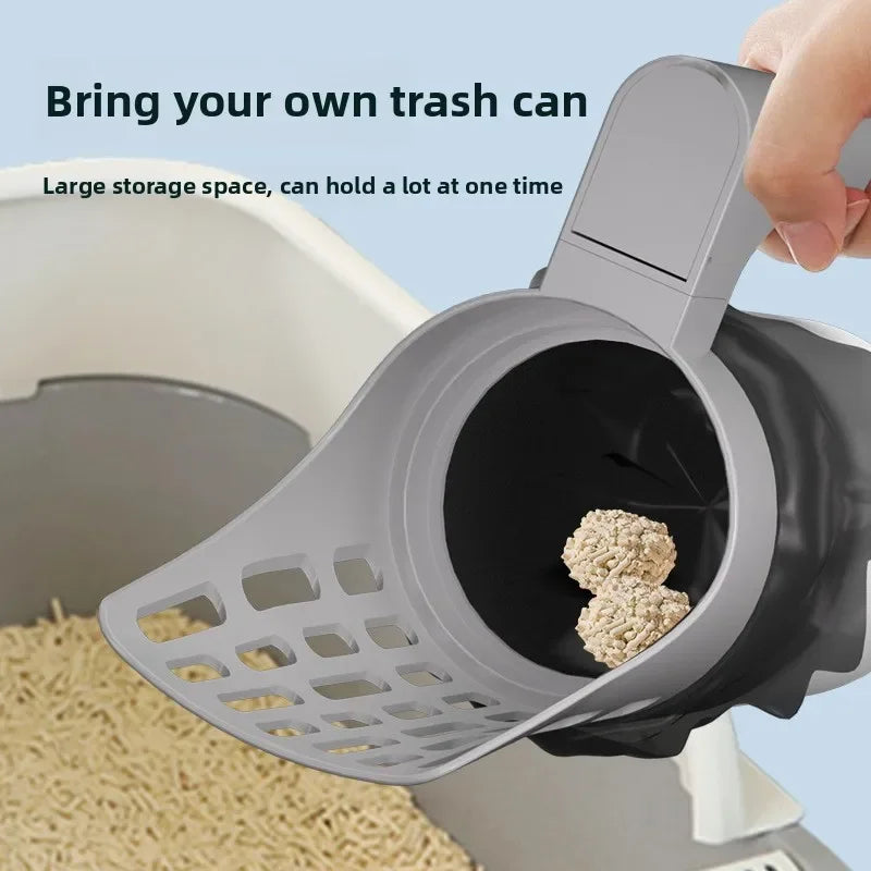 Cat Litter Scoop with Waste Bag – Easy Clean Poop Picker for Litter Box