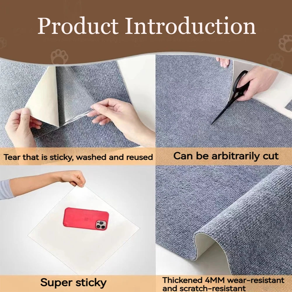 Self-Adhesive Cat Scratch Protector Mat – Trim-to-Fit Furniture & Sofa Guard