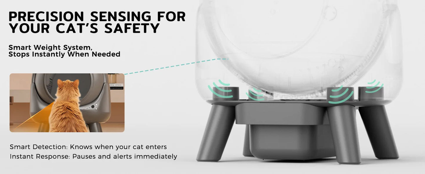 Amicura Cura X1 Smart Automatic Self-Cleaning Cat Litter Box with App Control and Splash-Proof Large-Capacity Design