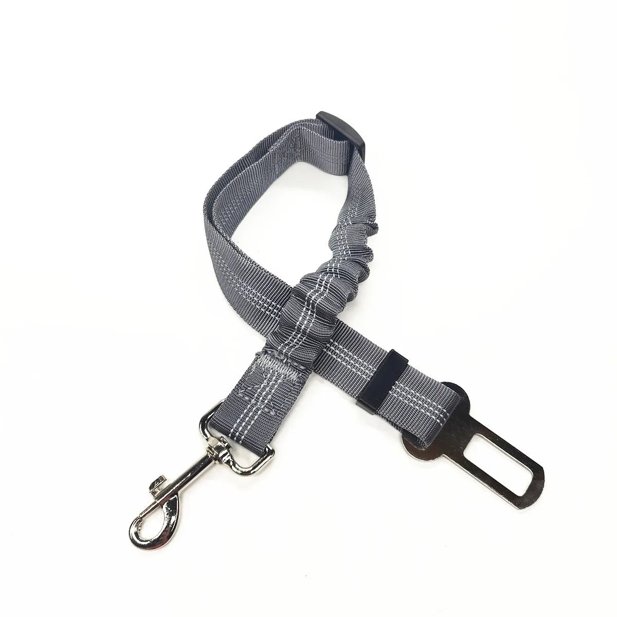 Adjustable Reflective Dog Car Seat Belt Harness – Elastic Shock-Absorbing Travel Safety Strap