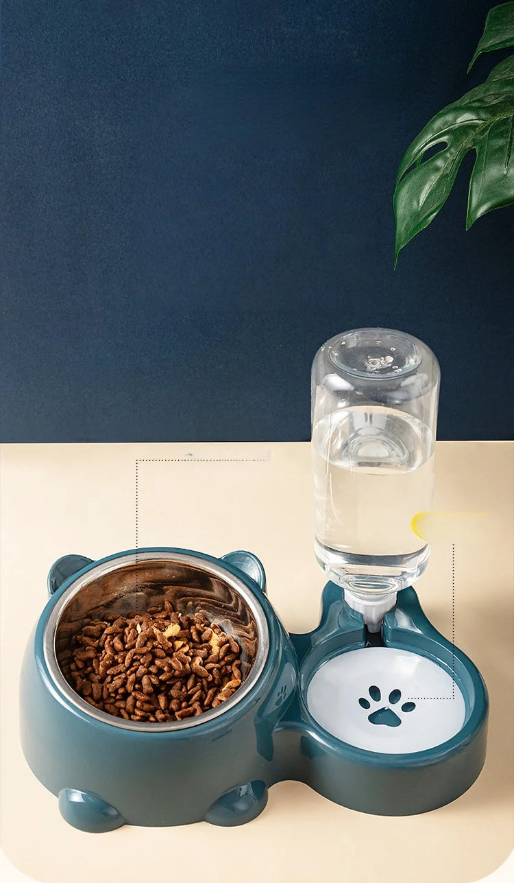 Cat Bowl 2-in-1 Drinking Water Dog Food Pot Water Bowl Rice Pot Pet Supplies Cat Bowl Pet Drinking Water Feeding Integration