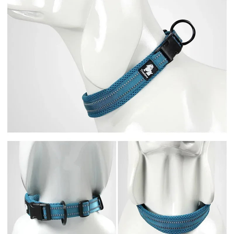 Truelove Reflective Dog Collar – Adjustable Padded Nylon Collar for All Breeds & Sizes