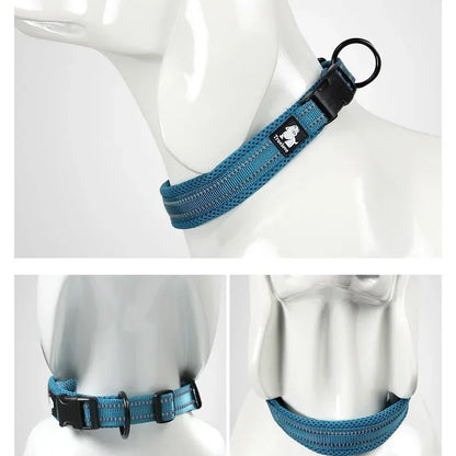 Truelove Reflective Dog Collar – Adjustable Padded Nylon Collar for All Breeds & Sizes