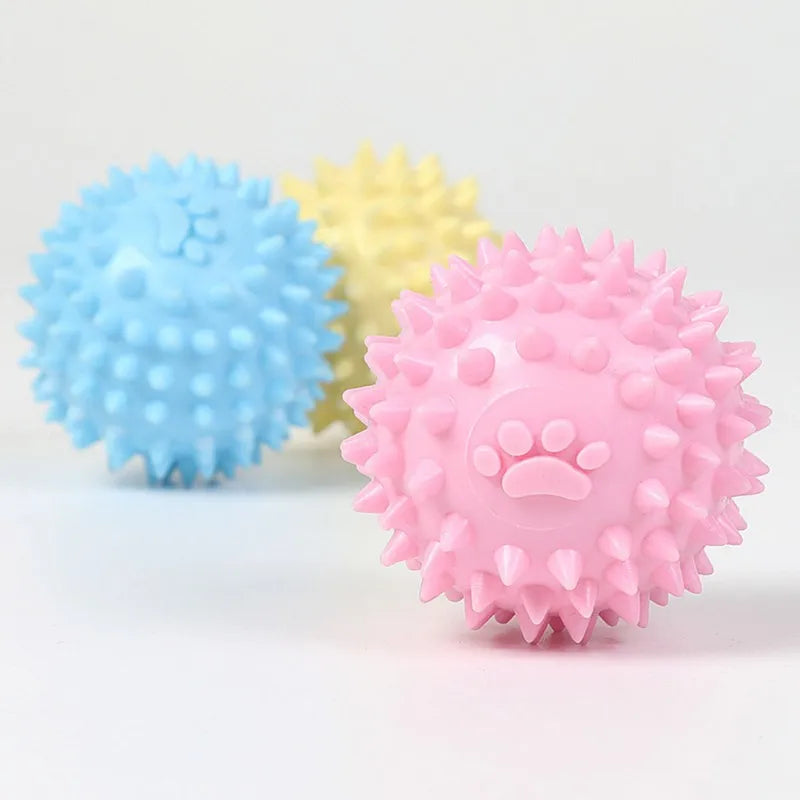 Interactive Rubber Ball Chew Toy – Durable Dental Cleaning Toy for Small Dogs & Cats