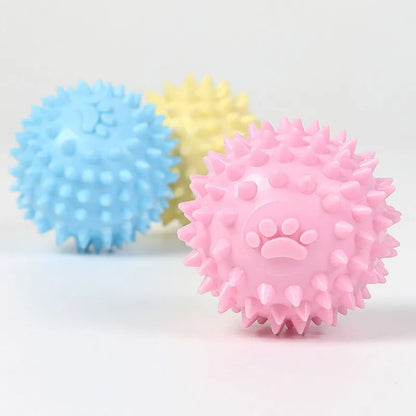 Interactive Rubber Ball Chew Toy – Durable Dental Cleaning Toy for Small Dogs & Cats