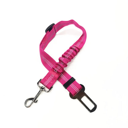 Adjustable Reflective Dog Car Seat Belt Harness – Elastic Shock-Absorbing Travel Safety Strap