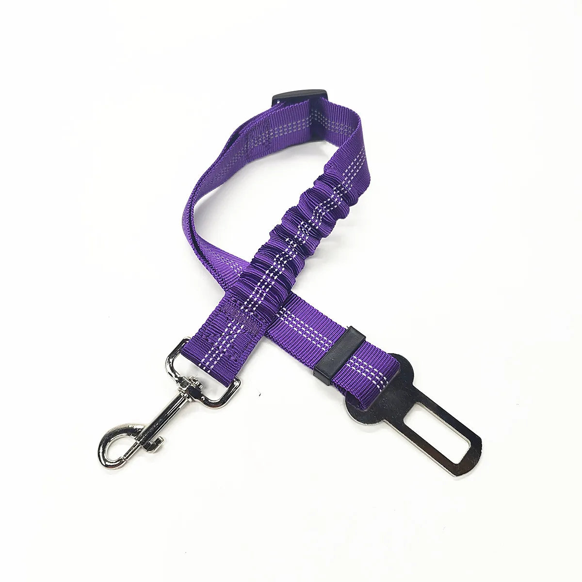 Adjustable Reflective Dog Car Seat Belt Harness – Elastic Shock-Absorbing Travel Safety Strap