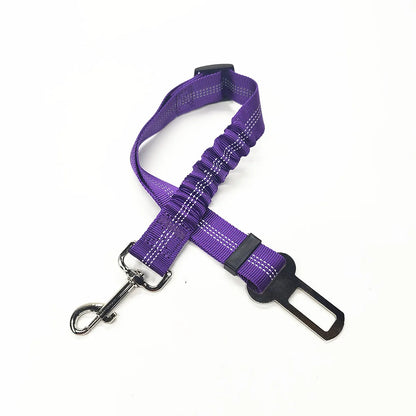 Adjustable Reflective Dog Car Seat Belt Harness – Elastic Shock-Absorbing Travel Safety Strap