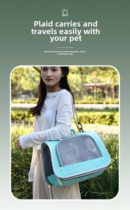 Breathable Pet Travel Bag – Portable Shoulder Carrier for Dogs & Cats, Summer Design