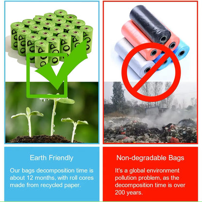 Biodegradable Dog Poop Bags with Dispenser – Leakproof, Extra Thick Lavender-Scented