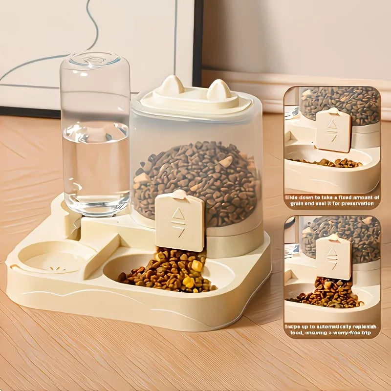 2-in-1 Pet Food & Water Dispenser – Travel Feeding Bowl for Dogs & Cats (No Battery Required)
