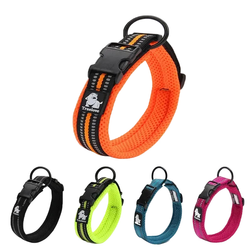 Truelove Reflective Dog Collar – Adjustable Padded Nylon Collar for All Breeds & Sizes