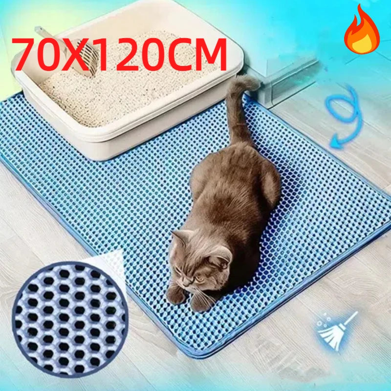 Waterproof Double-Layer Cat Litter Mat – Easy-Clean Pet Litter Pad for Cats