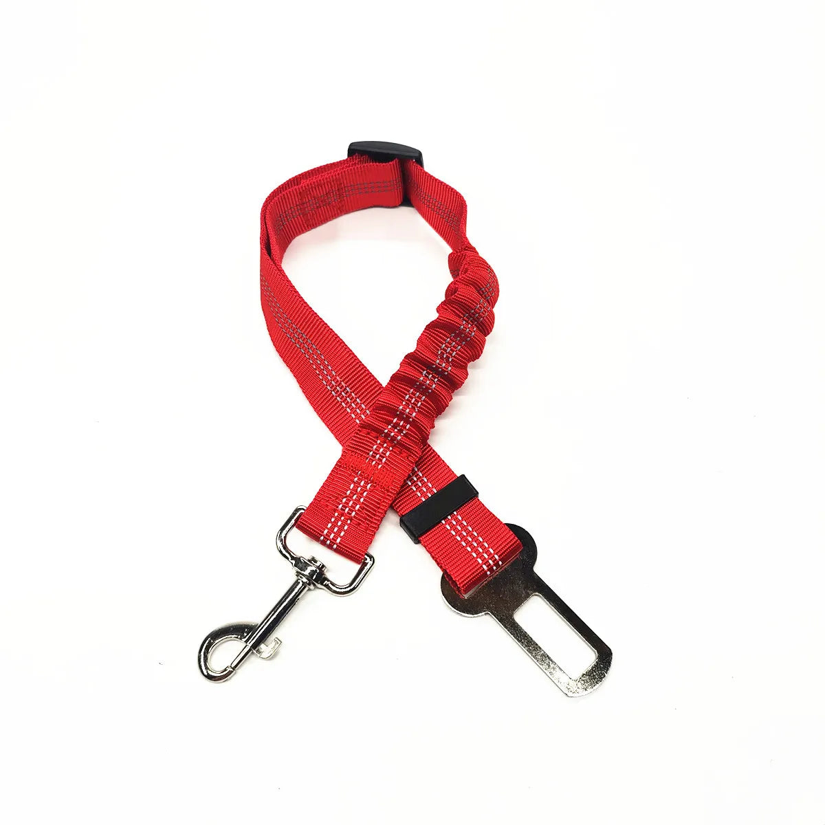 Adjustable Reflective Dog Car Seat Belt Harness – Elastic Shock-Absorbing Travel Safety Strap
