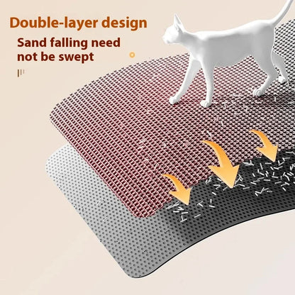 Double-Layer Waterproof Cat Litter Mat – Non-Slip, Washable Floor Protector for Pets