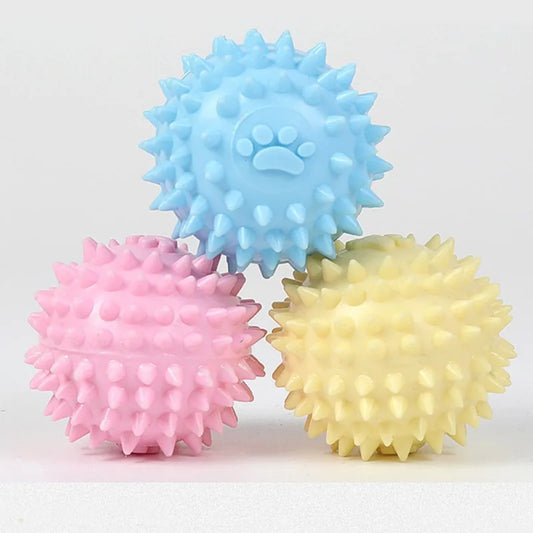 Interactive Rubber Ball Chew Toy – Durable Dental Cleaning Toy for Small Dogs & Cats