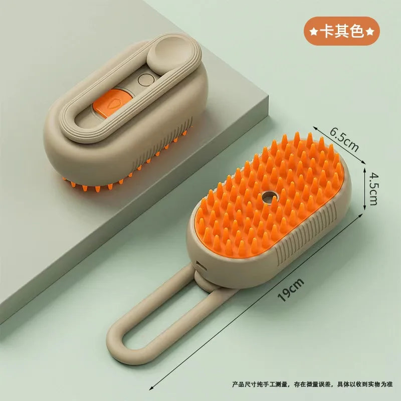 3-in-1 Electric Steam Pet Grooming Brush – Spray Massage Comb for Dogs & Cats