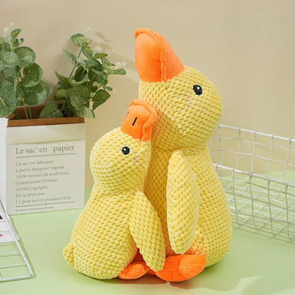 Sleeping Duck Plush Dog Toy – Squeaky Bite-Resistant Chew Toy for Small Dogs