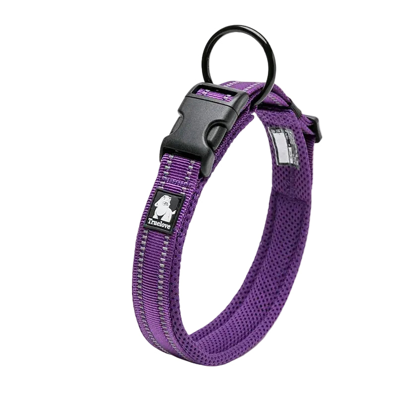 Truelove Reflective Dog Collar – Adjustable Padded Nylon Collar for All Breeds & Sizes