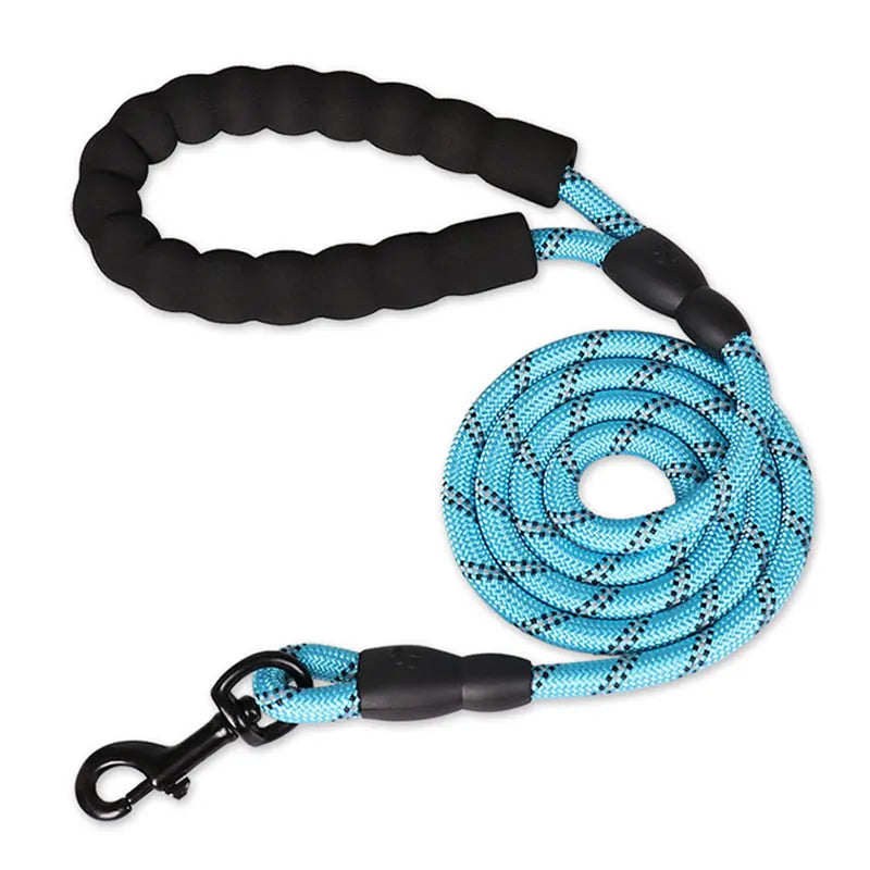 Heavy-Duty Reflective Dog Leash 150/200/300cm – Strong Anti-Pull Lead for Small & Large Dogs