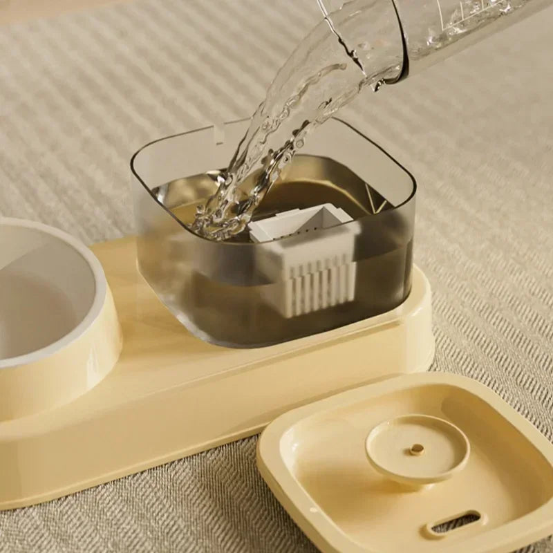 2-in-1 Automatic Pet Water Fountain – USB Powered, Quiet Filtered Drinking Bowl for Cats