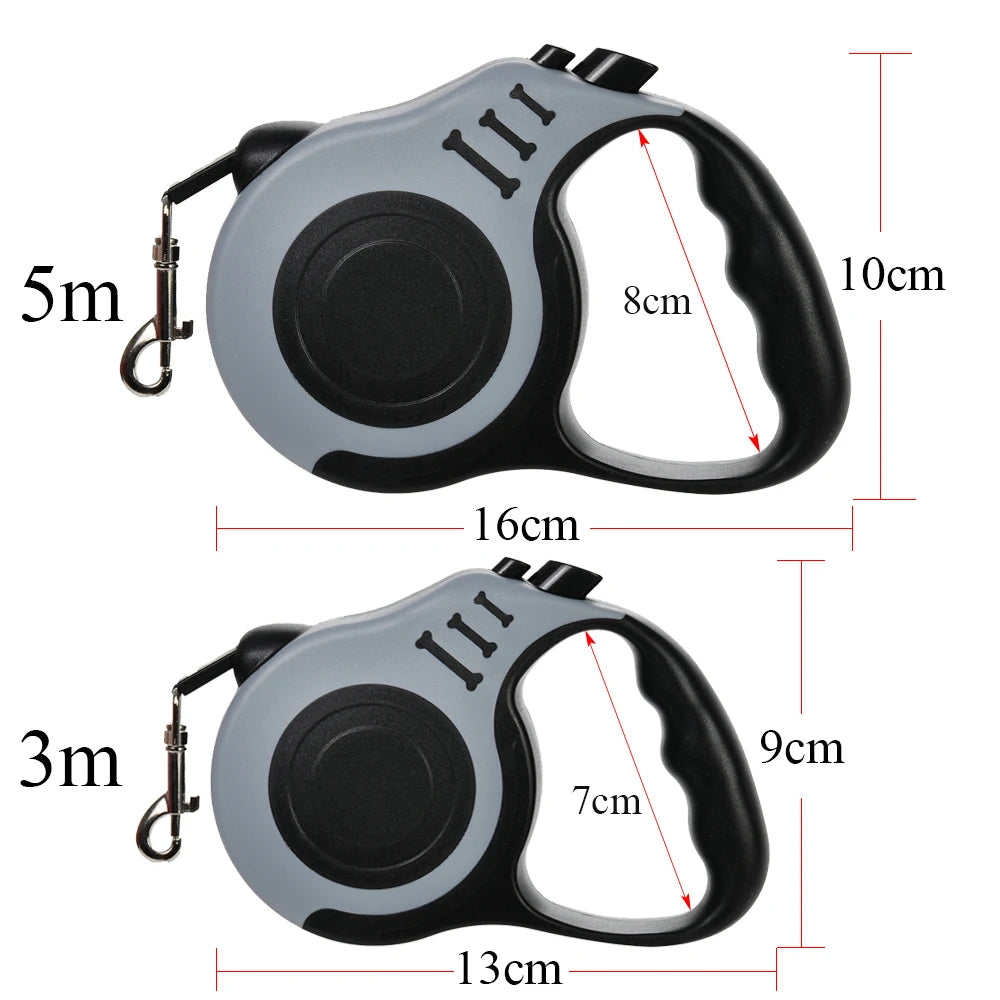 3m/5m Retractable Dog Leash – Durable Nylon Lead for Small, Medium & Large Dogs & Cats