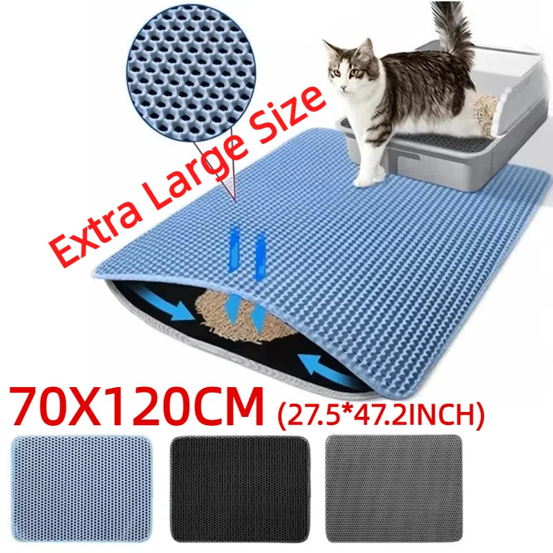 Waterproof Double-Layer Cat Litter Mat – Easy-Clean Pet Litter Pad for Cats