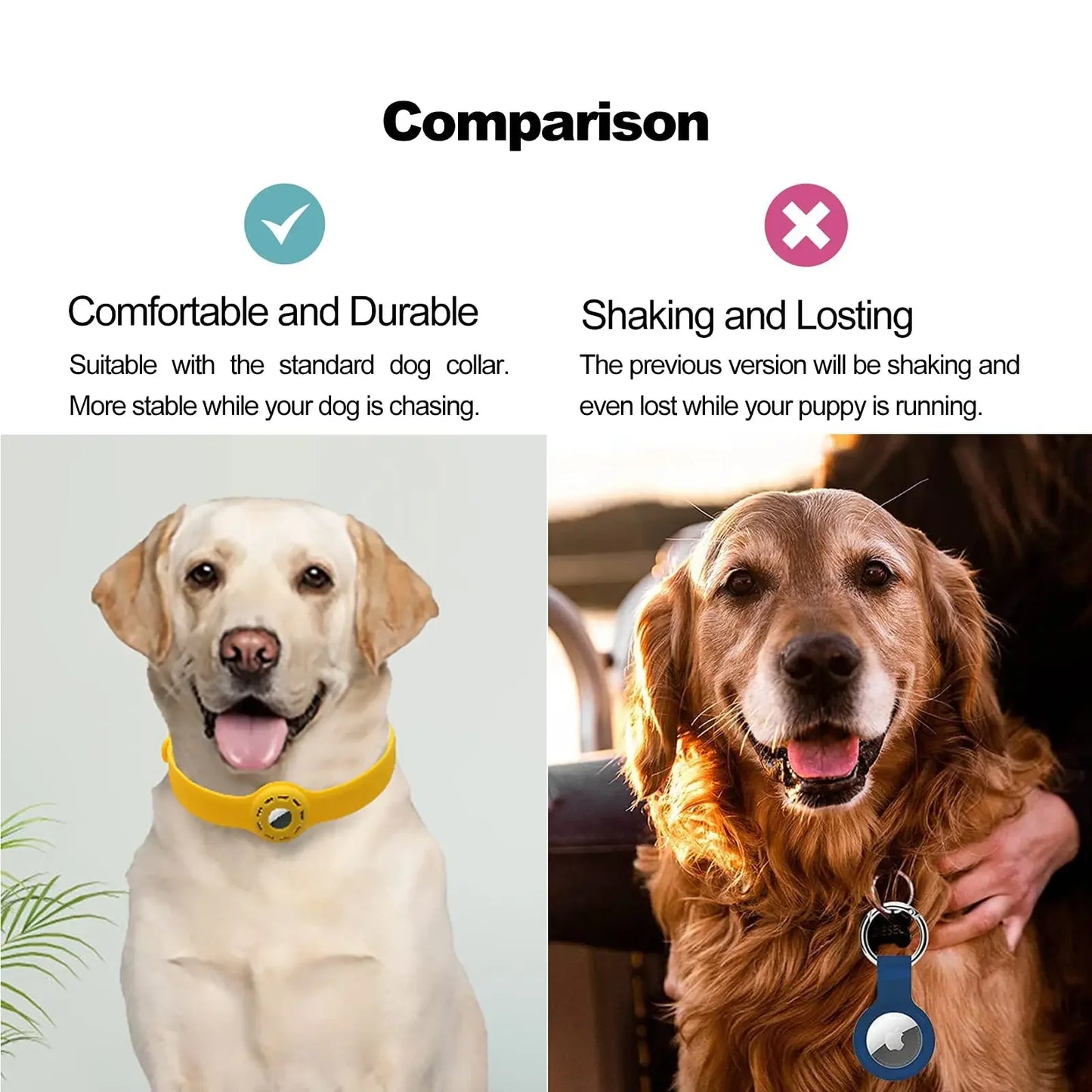 Silicone Cat Collar for Apple AirTag – Adjustable Anti-Lost Pet Tracker Holder
