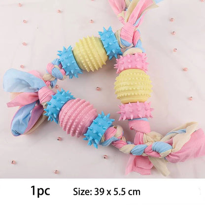 TPR Knot Chew Toy for Small Dogs – Durable Bite-Resistant Dental Cleaning & Training Toy