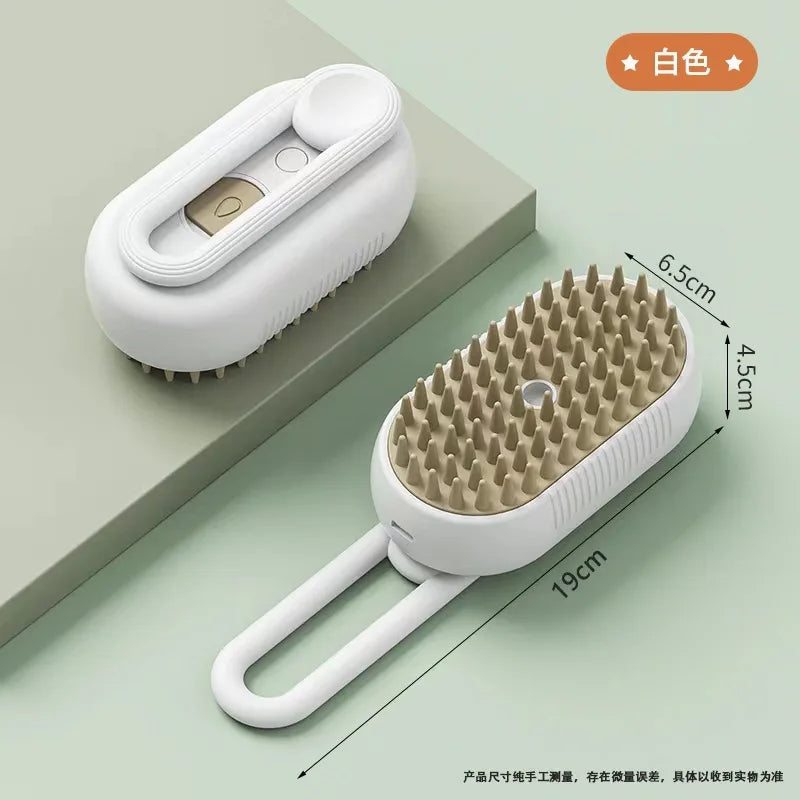 3-in-1 Electric Steam Pet Grooming Brush – Spray Massage Comb for Dogs & Cats