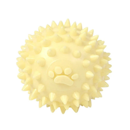 Interactive Rubber Ball Chew Toy – Durable Dental Cleaning Toy for Small Dogs & Cats