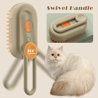 Electric Steam Pet Grooming Brush – Hair Remover for Dogs & Cats with Glove Accessory