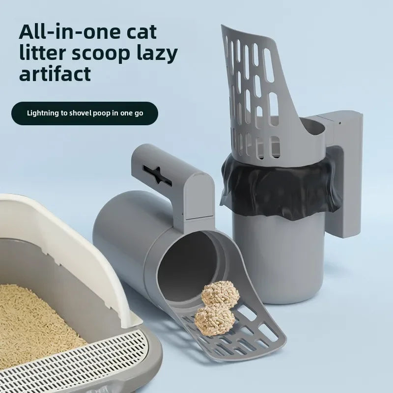 Cat Litter Scoop with Waste Bag – Easy Clean Poop Picker for Litter Box
