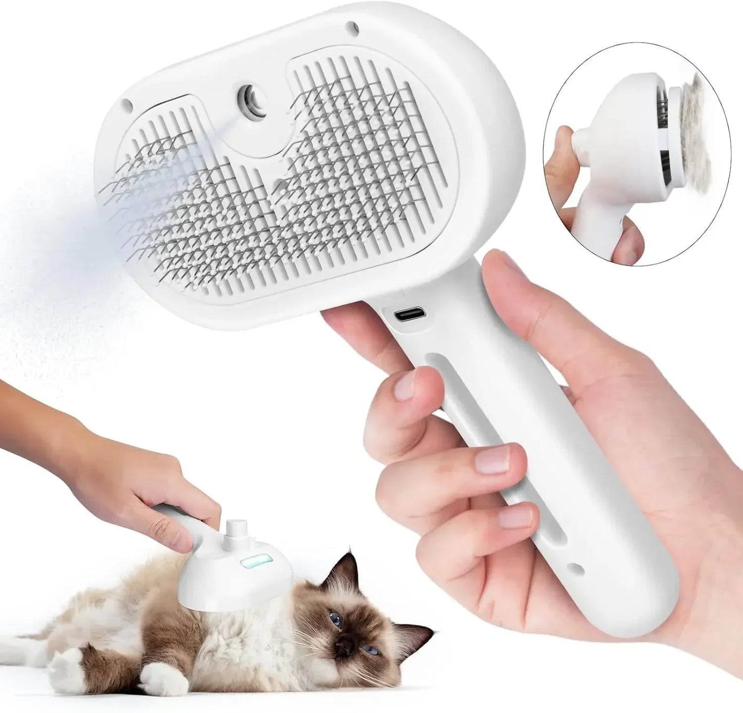 Pet Spray Grooming Comb – Hair Removal Brush with Water Mist for Dogs & Cats