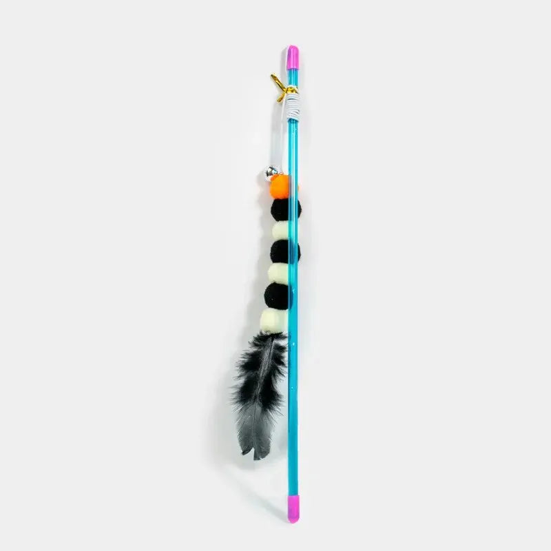 Interactive Cat Wand Toy – Elastic Fur Teaser Stick for Fun Play