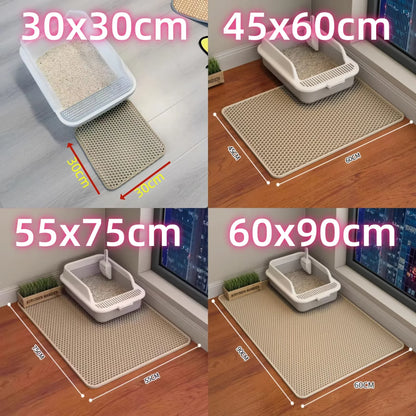 Double-Layer Waterproof Cat Litter Mat – Non-Slip, Washable Floor Protector for Pets
