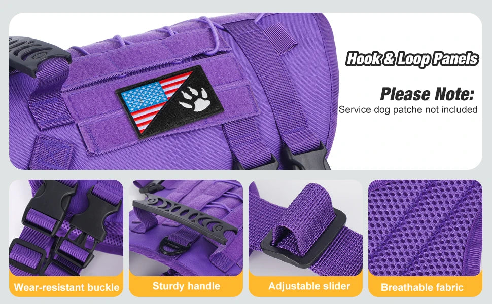 Tactical Dog Harness for Large Dogs – Heavy-Duty Anti-Slip Outdoor Walking Vest