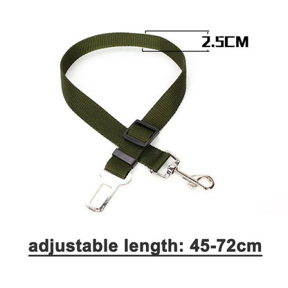 Adjustable Reflective Dog Car Seat Belt Harness – Elastic Shock-Absorbing Travel Safety Strap