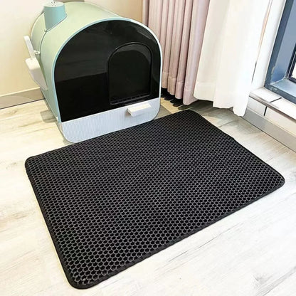 Double-Layer Waterproof Cat Litter Mat – Non-Slip, Washable Floor Protector for Pets