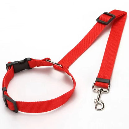 2-in-1 Adjustable Pet Car Seat Belt & Leash – Safety Harness for Dogs, Durable Nylon Lead