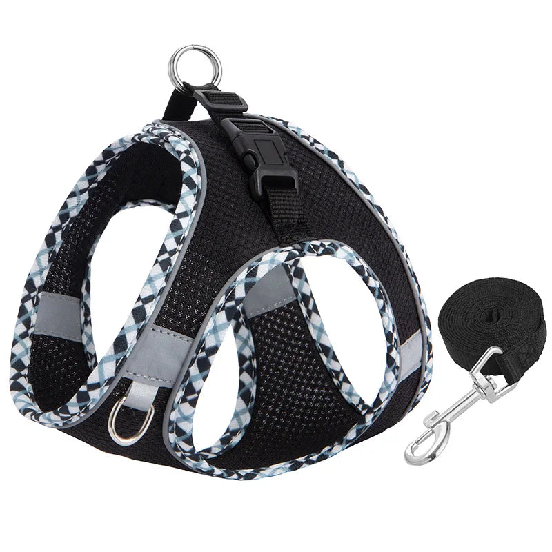 Reflective Dog & Cat Harness and Leash Set – Adjustable Vest for Small & Medium Pets (Chihuahua, Yorkie)