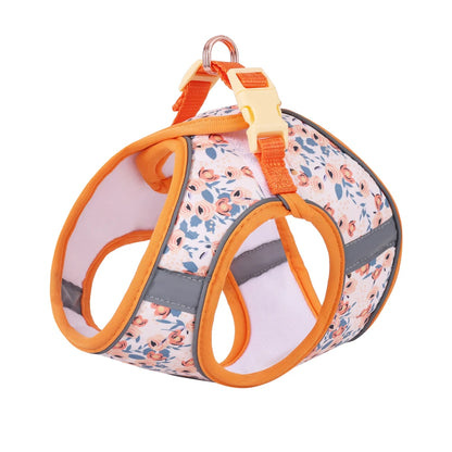 Adjustable Dog & Cat Harness Set – Soft Vest with Leash, Cute Design for Small Pets