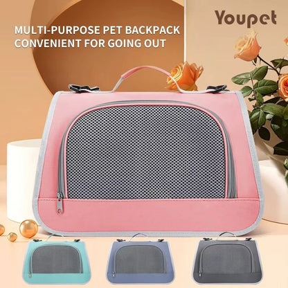Breathable Pet Travel Bag – Portable Shoulder Carrier for Dogs & Cats, Summer Design