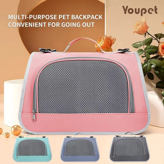 Breathable Pet Travel Bag – Portable Shoulder Carrier for Dogs & Cats, Summer Design