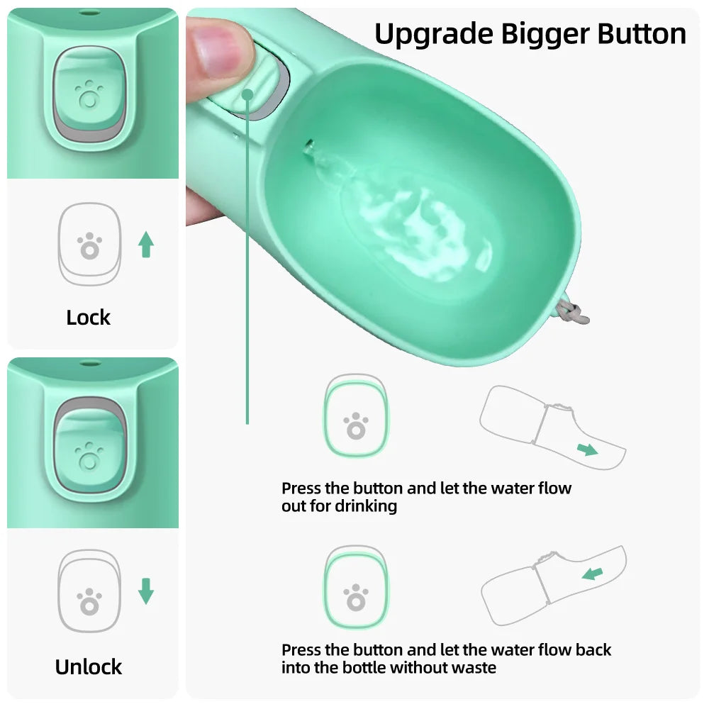 Portable Dog & Cat Water Bottle – Leakproof Travel Drinking Dispenser for Outdoor Pets
