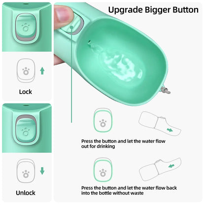 Portable Dog & Cat Water Bottle – Leakproof Travel Drinking Dispenser for Outdoor Pets