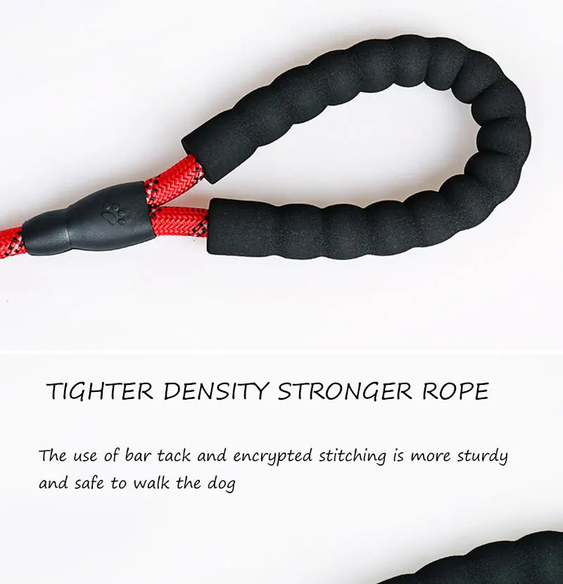 Heavy-Duty Reflective Dog Leash 150/200/300cm – Strong Anti-Pull Lead for Small & Large Dogs