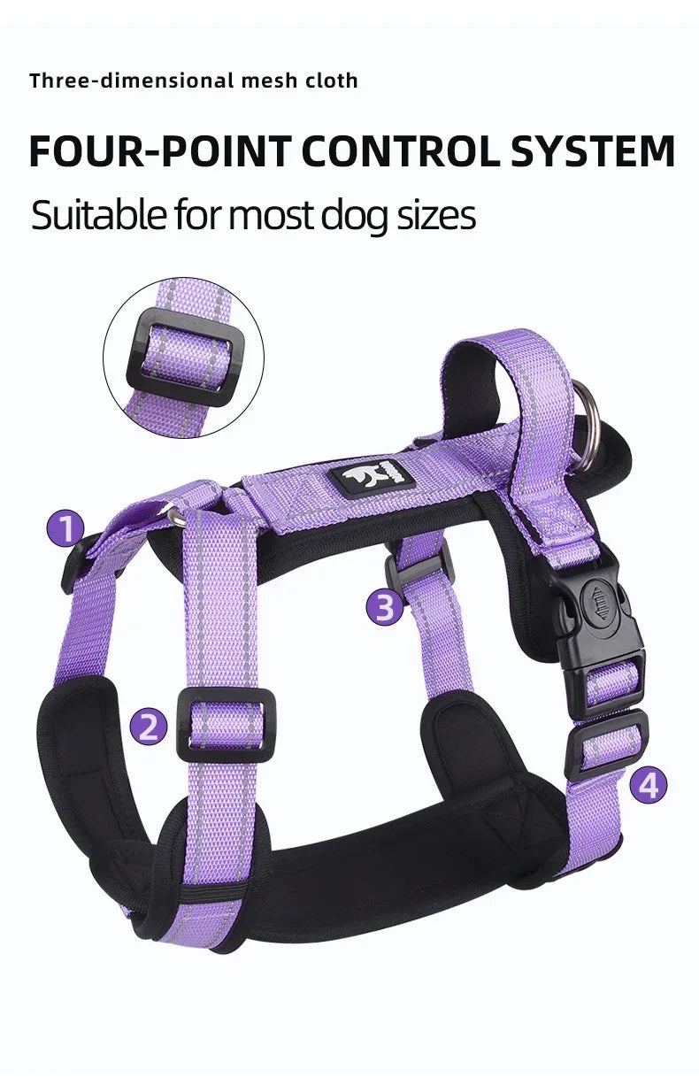 Reflective Dog Harness with Handle – Adjustable Vest for Easy Control, Ideal for Small & Medium Dogs